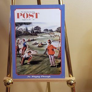 The Saturday Post Evening August 31 1957 Golfing "No Playing Through" Metal Sign